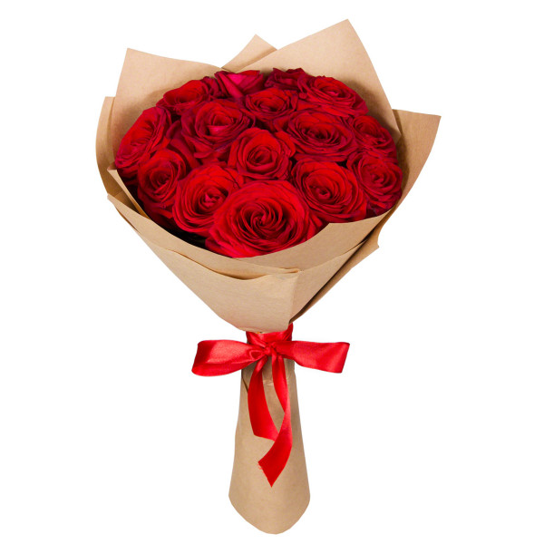Букет "19 красных роз Кения" 40 см